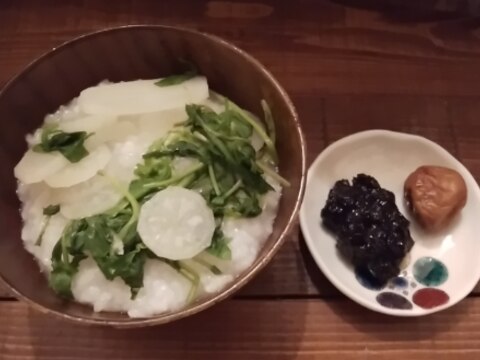 【簡単・炊飯器で】炊飯器のお粥でつくる白だし七草粥